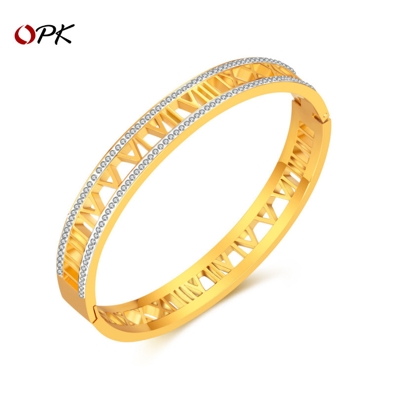 Stainless Steel Hollow Zircon Bracelet