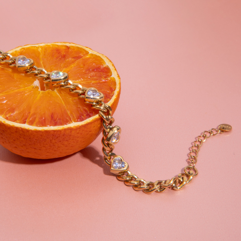 Premium Titanium Steel Luxury Unique Zircon Bracelet thumbnail 3