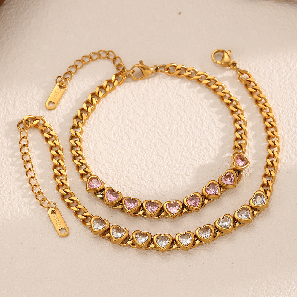 Stainless Steel Premium Titanium Heart Bracelet