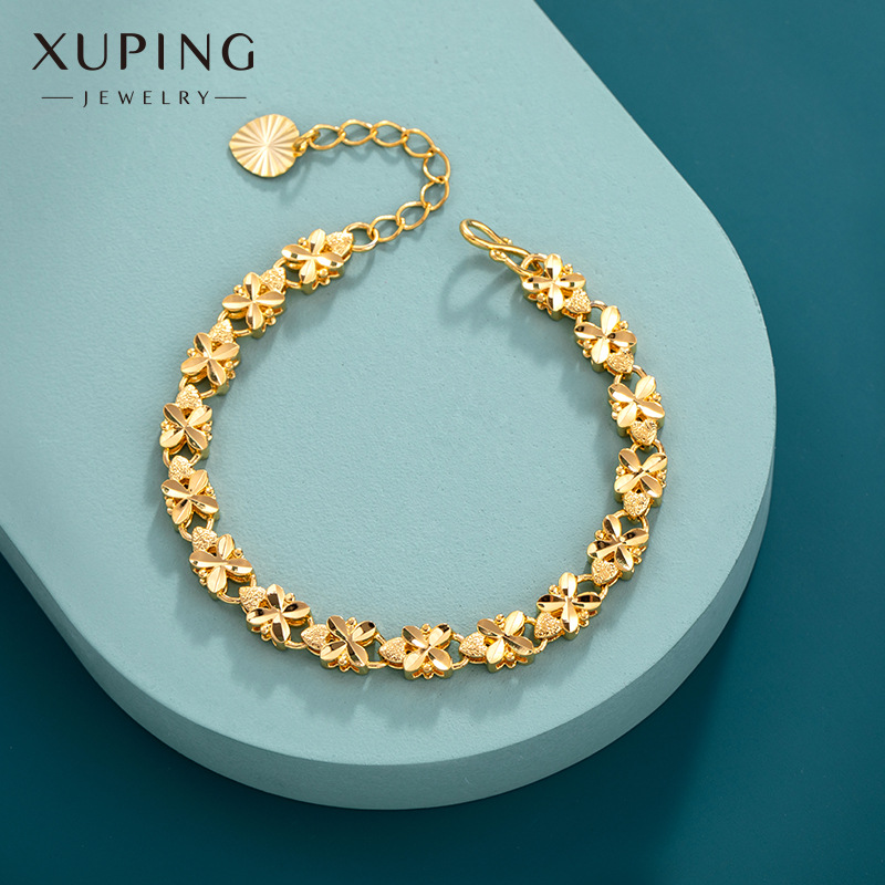 Premium Alloy Vintage Luxury Flower Heart Bracelet - view 2