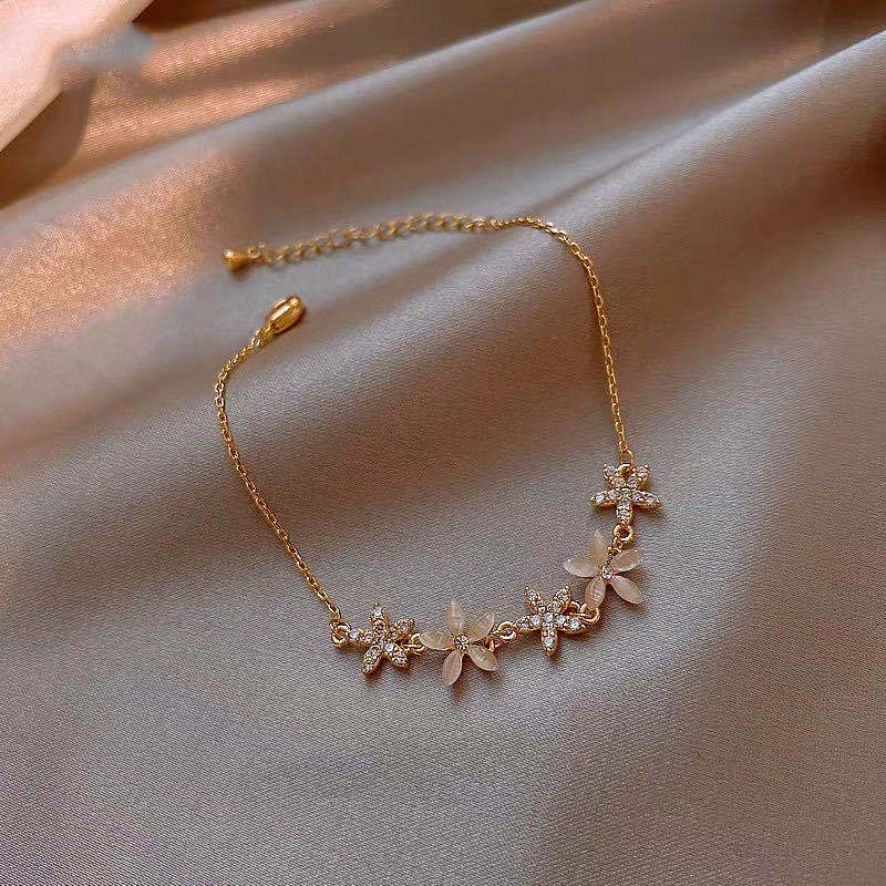 Minimalist Crystal Flower Star Bracelet thumbnail 3