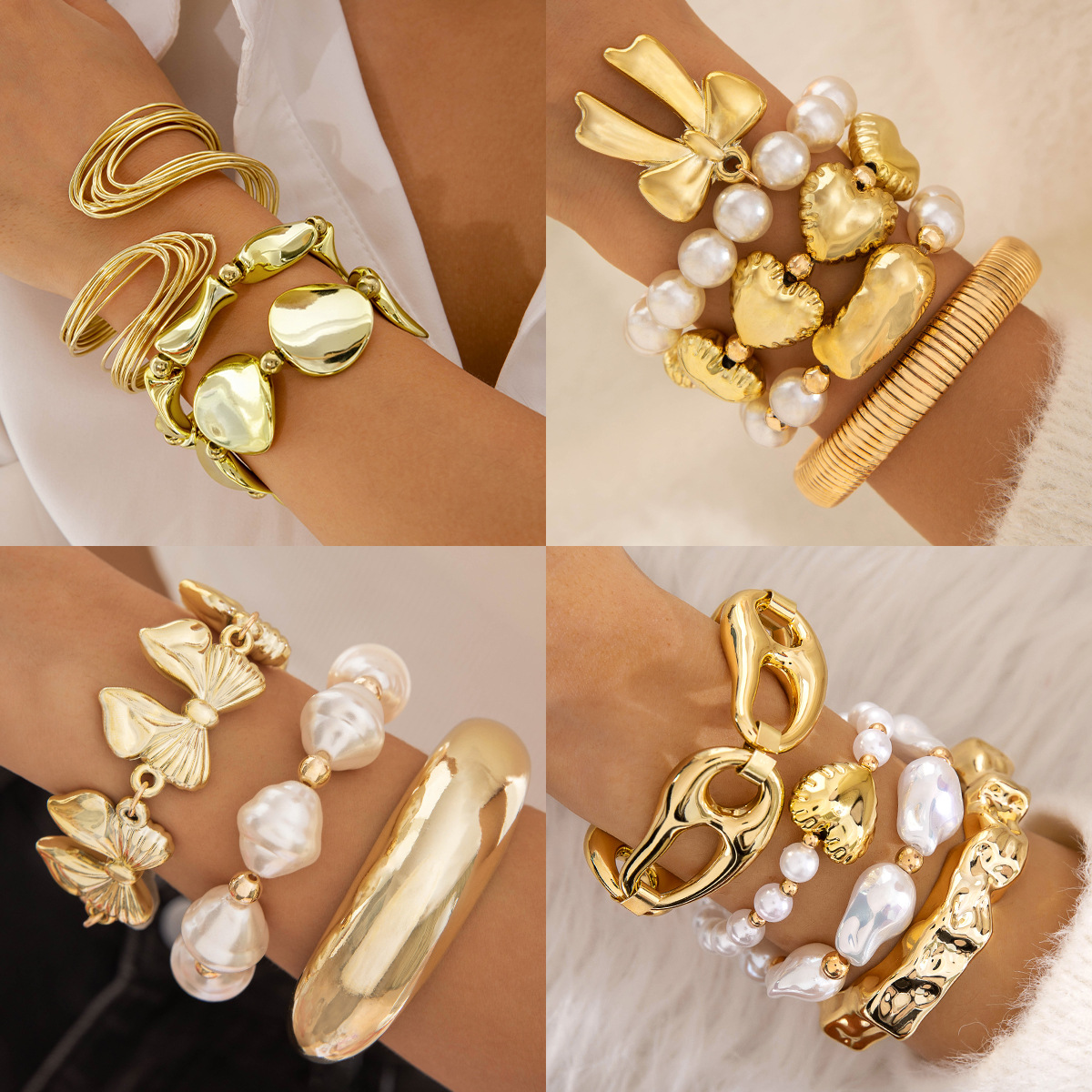 Jewelry Set Open Geometric Exaggerated Bracelet