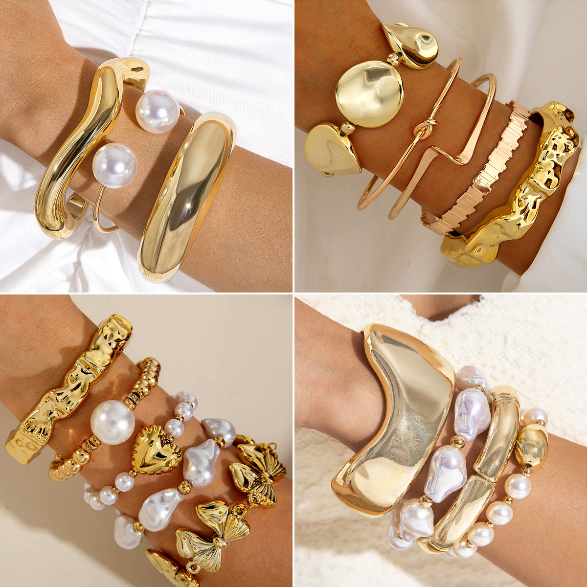 Jewelry Set Open Geometric Exaggerated Bracelet - view 2