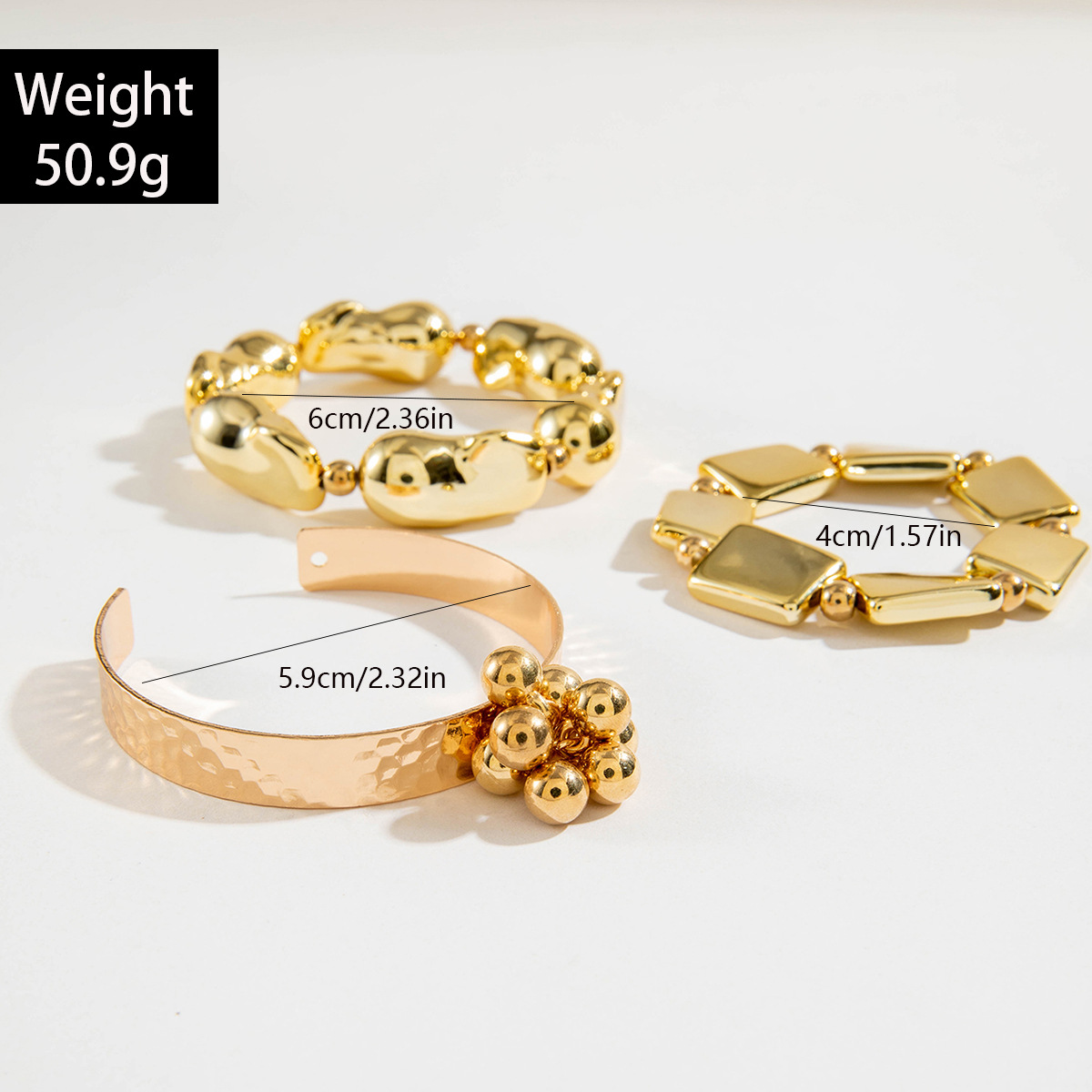 Jewelry Set Open Geometric Exaggerated Bracelet thumbnail 4