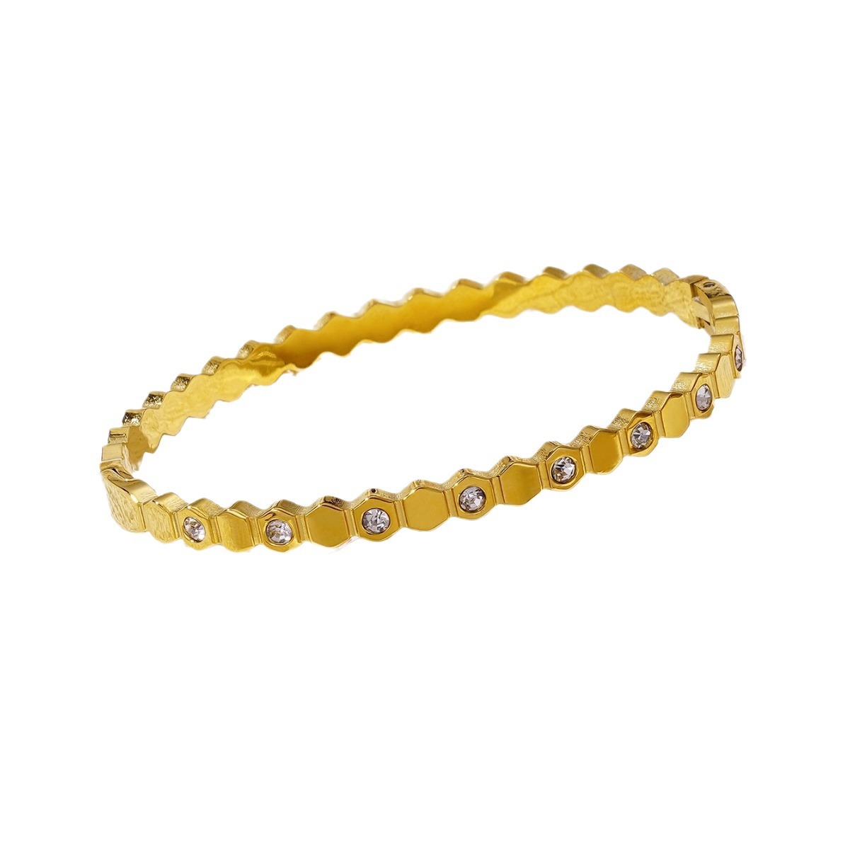 Stainless Steel 18K Gold Plated Zircon Bracelet thumbnail 5