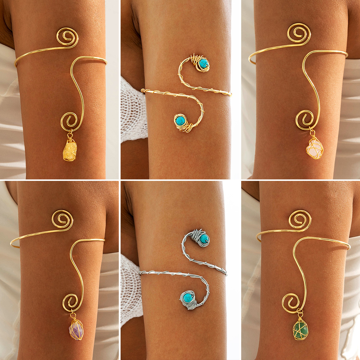 Open Geometric Unique Flower Bracelet - view 2