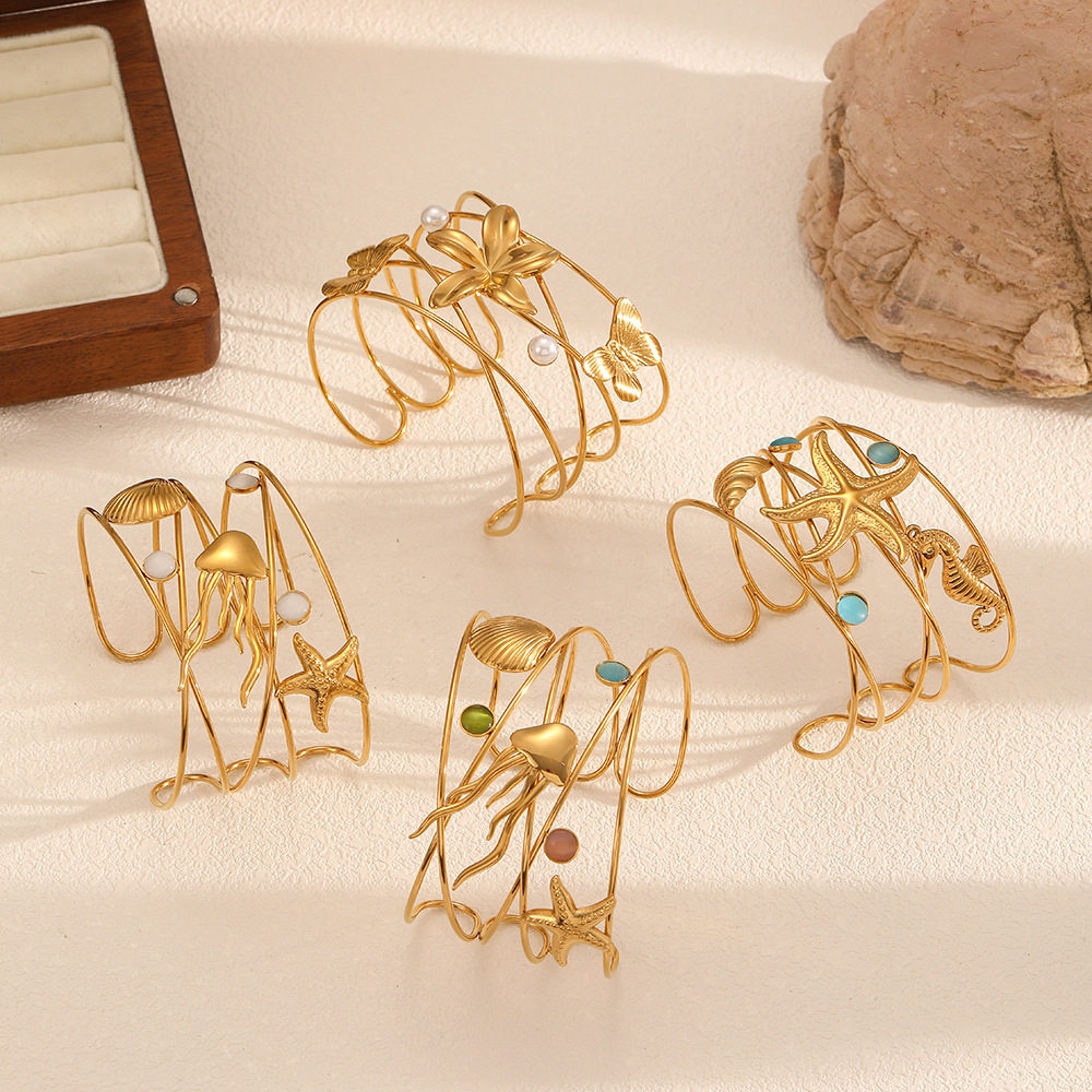 Stainless Steel Titanium Open Bracelet