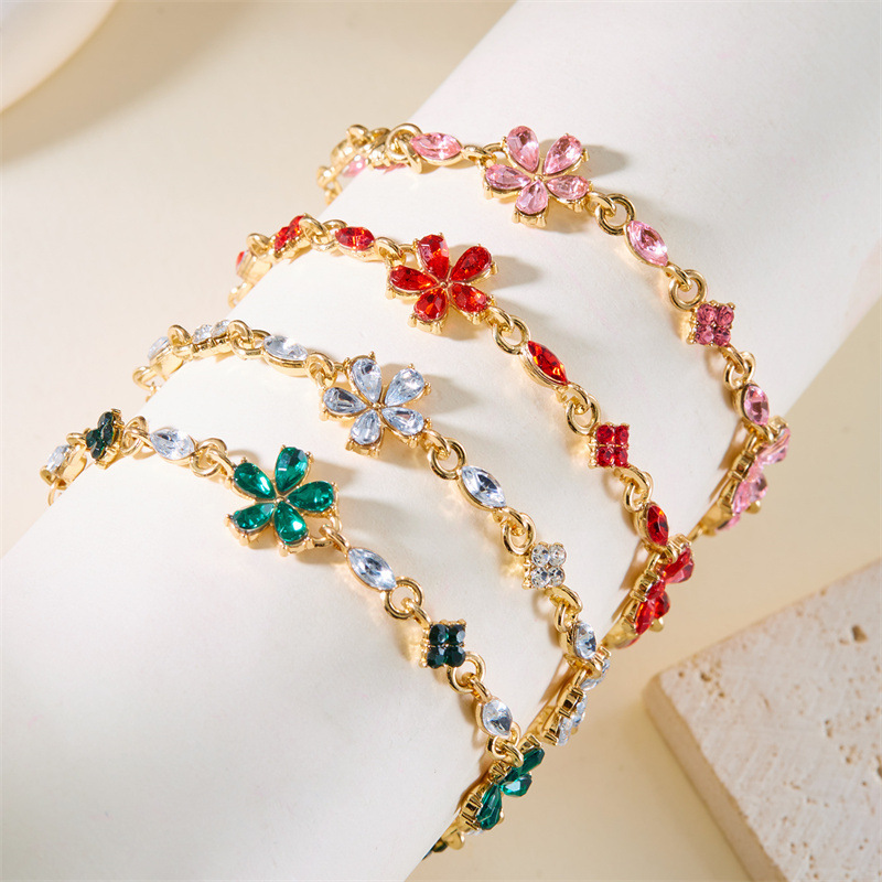 Premium European & American Style Crystal Flower Bracelet