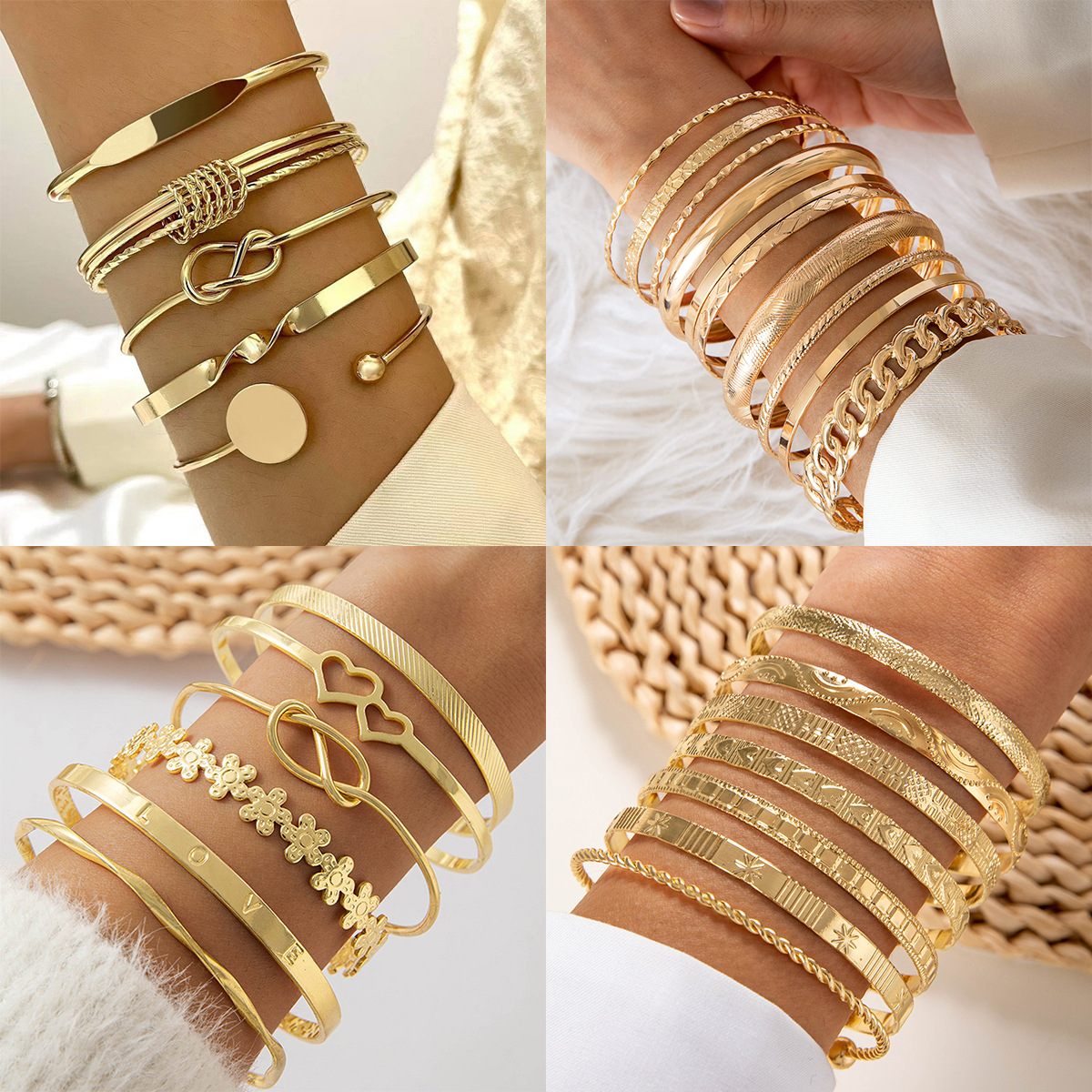 Jewelry Set Open Luxury European & American Style Exaggerated Flower Bracelet - view 2