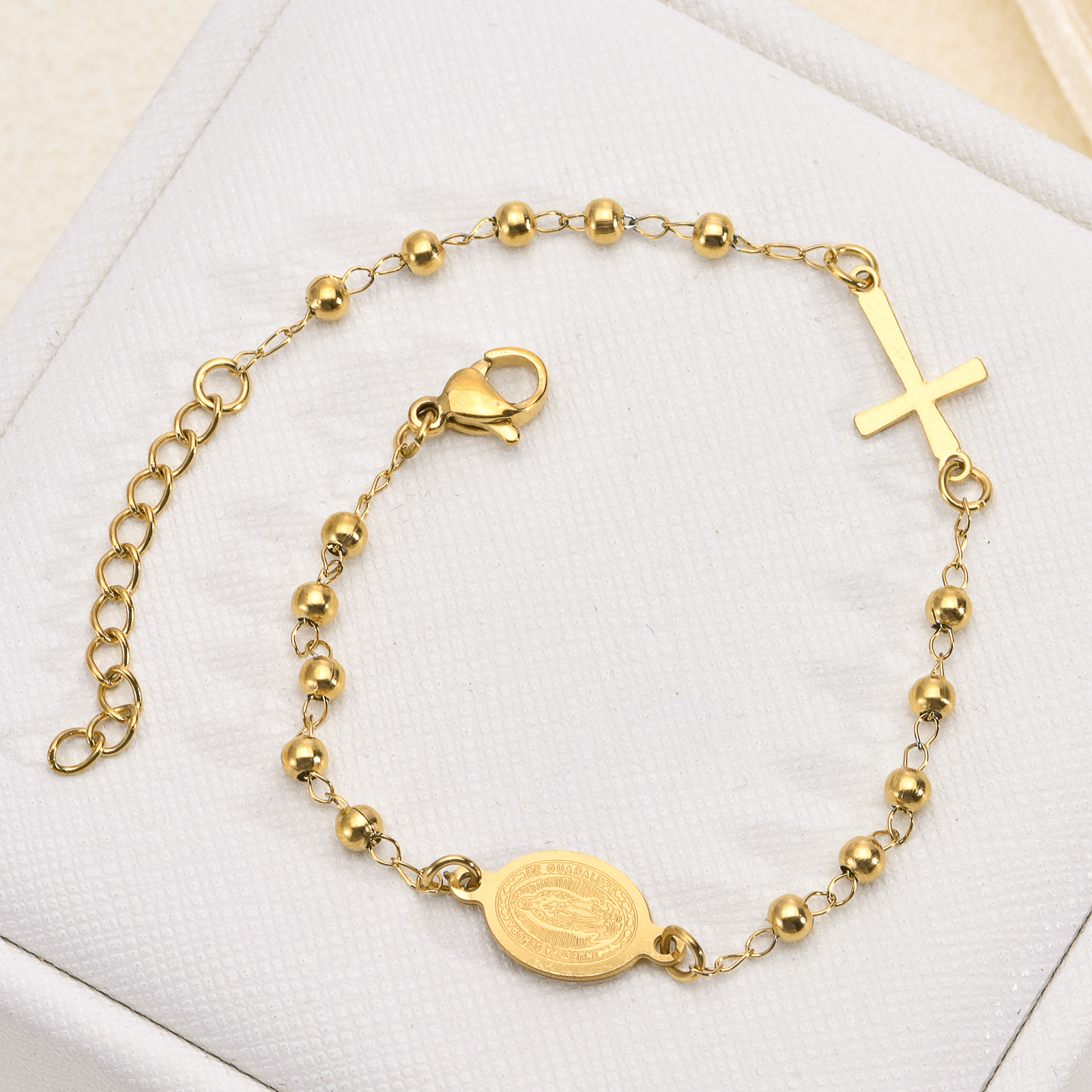 Stainless Steel Cross Titanium European & American Style Bracelet thumbnail 3