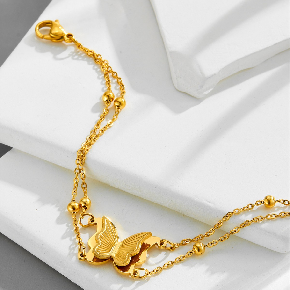 Titanium Steel Luxury Unique Butterfly Bracelet thumbnail 4