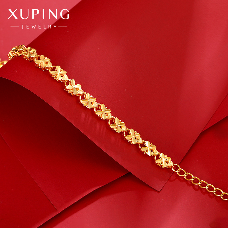 Premium Alloy Vintage Luxury Flower Heart Bracelet