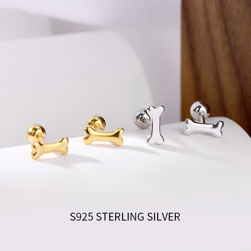 925 Silver Studs Hollow Earrings