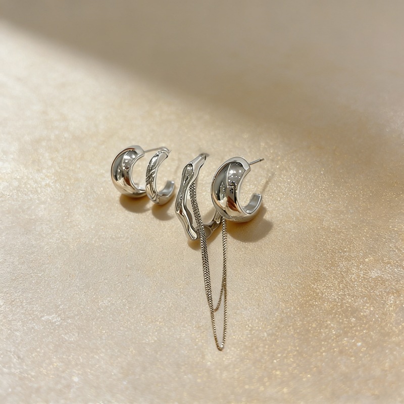 925 Silver Irregular Jewelry Set Earrings - view 2