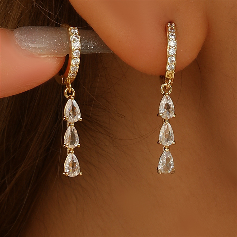 European & American Style Water Drop Wedding Earrings