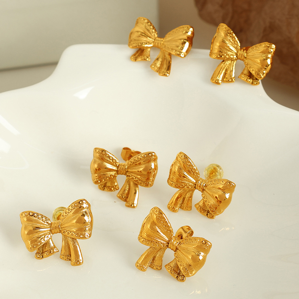 18K Gold Plated Premium Titanium Steel Luxury Unique Europe Earrings