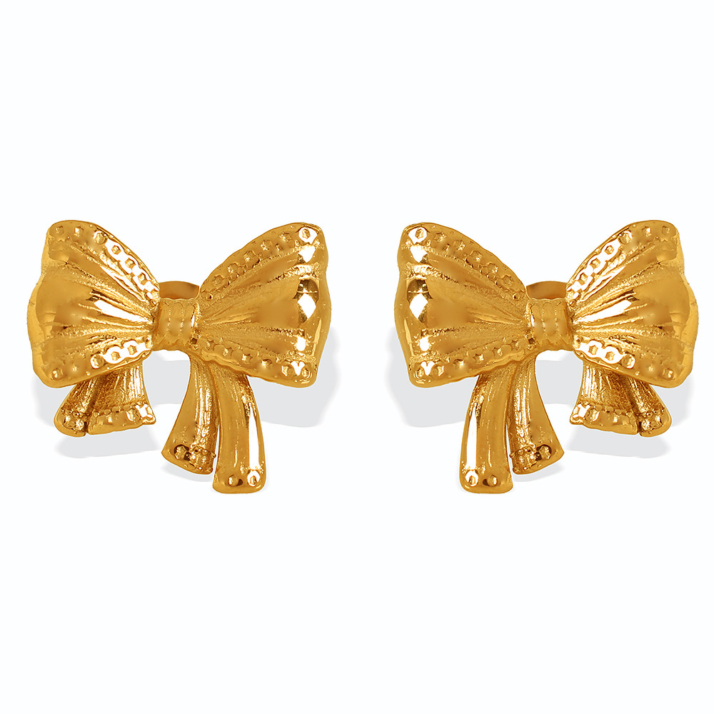 18K Gold Plated Premium Titanium Steel Luxury Unique Europe Earrings thumbnail 5