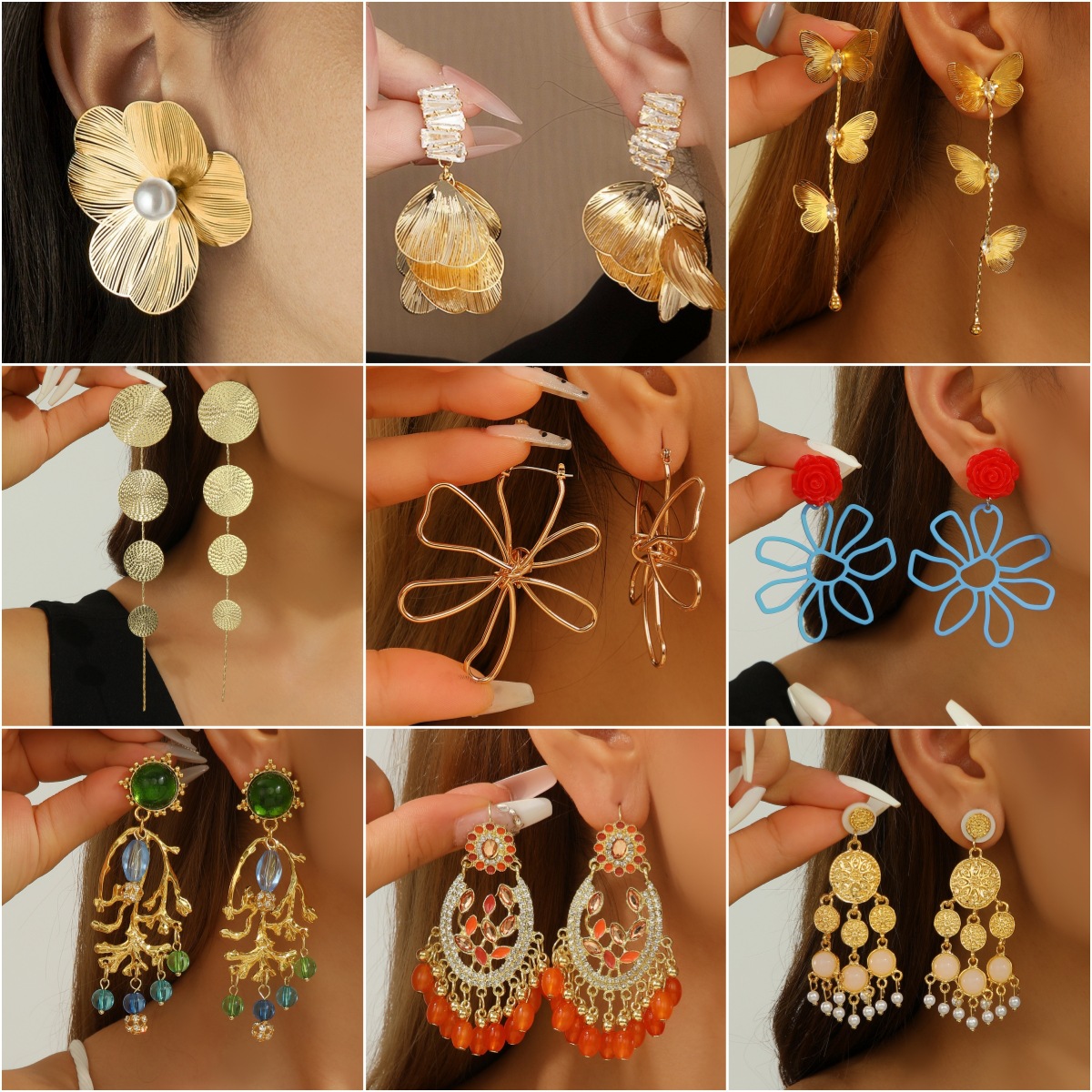Premium Vintage Unique European & American Style Flower Tassel Earrings