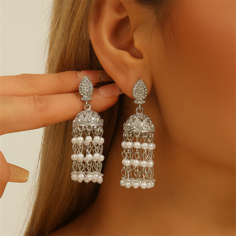 Premium Vintage Unique Exaggerated French Style Pearl Tassel Earrings