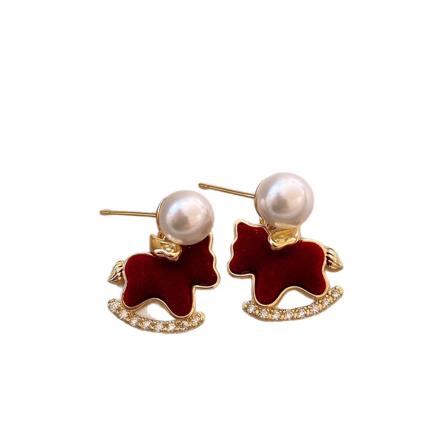 Studs Vintage Luxury Zircon Red Earrings thumbnail 10