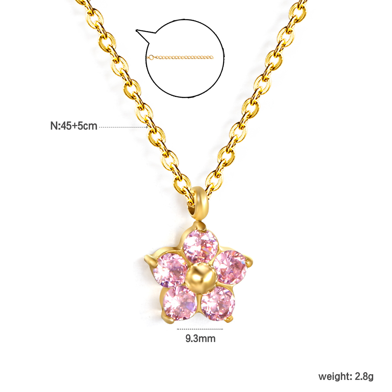 Instagram Style 18K Gold Plated Necklace European & American Zircon Flower Earrings thumbnail 5