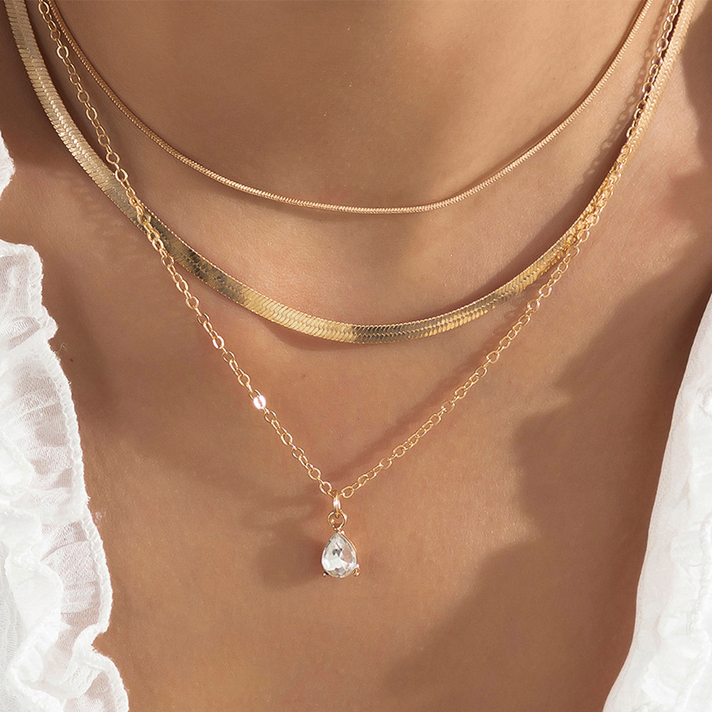 Minimalist Unique Crystal Water Drop Necklace