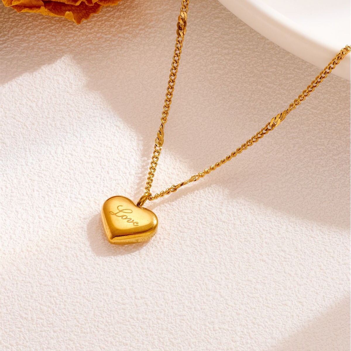 Stainless Steel Premium Unique French Style Heart Necklace