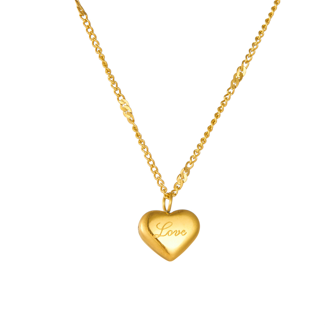 Stainless Steel Premium Unique French Style Heart Necklace thumbnail 5