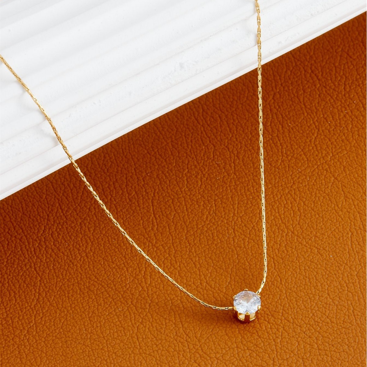 Minimalist Unique Zircon Necklace - view 2