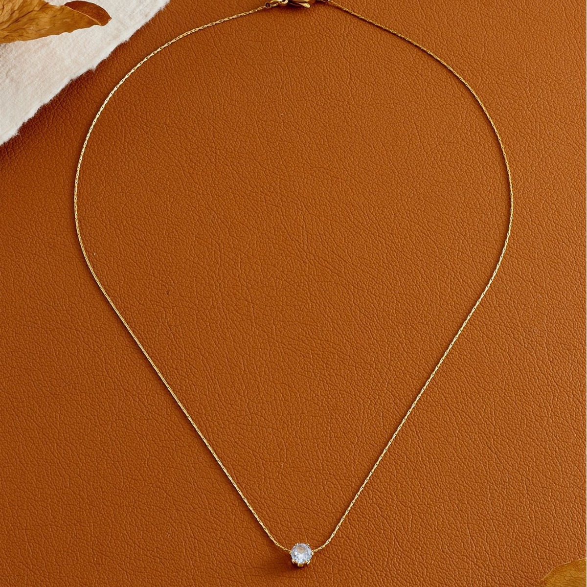 Minimalist Unique Zircon Necklace thumbnail 4