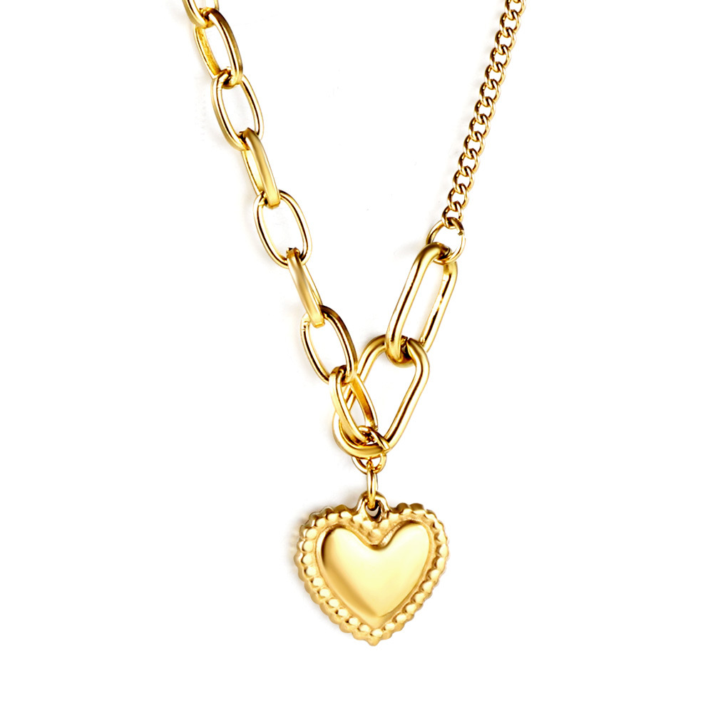 Stainless Steel 18K Gold Plated Heart Necklace thumbnail 5