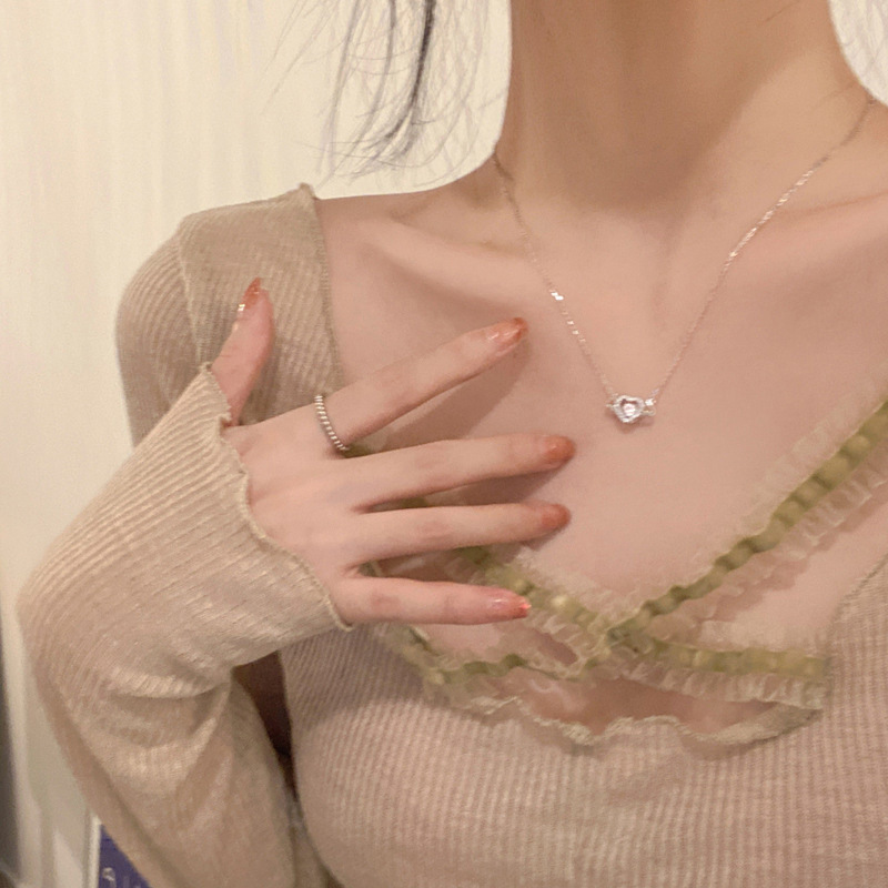 925 Silver Sterling Luxury Unique Heart Necklace - view 2