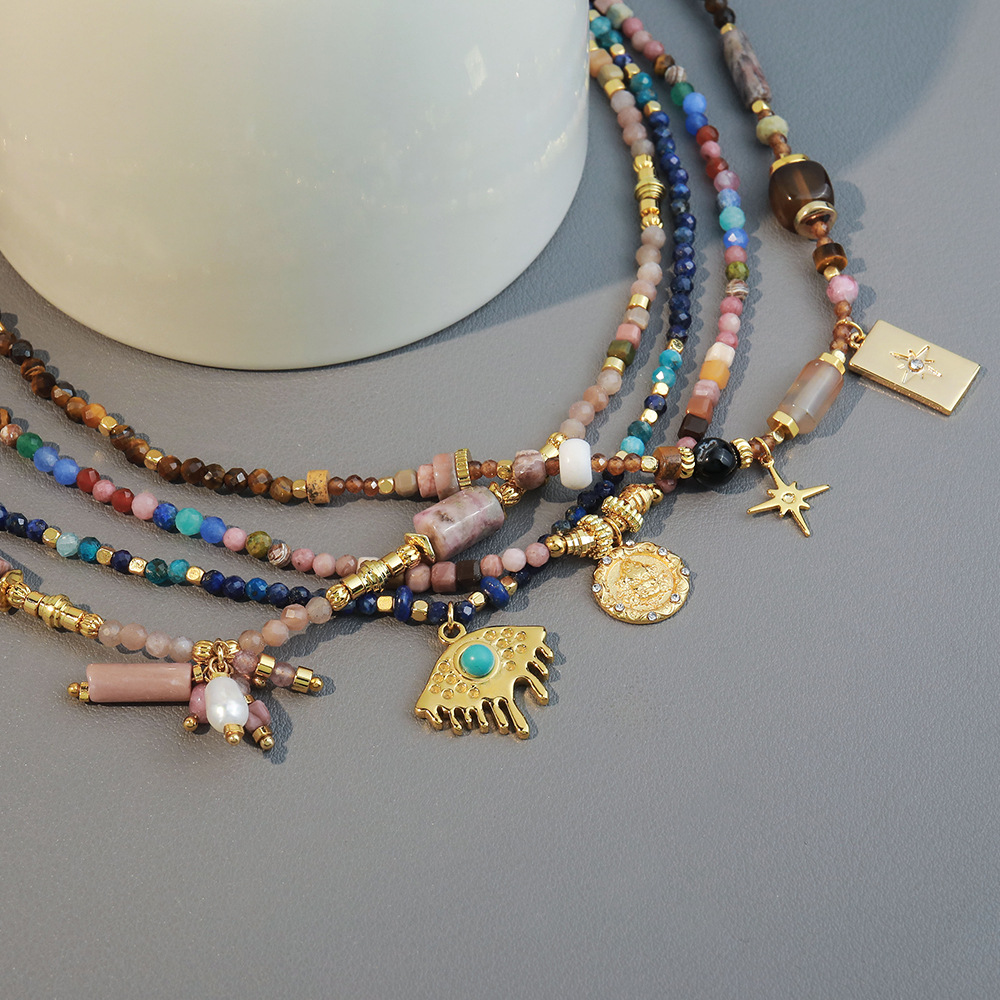 Premium Natural Stone Alloy Unique Necklace thumbnail 3