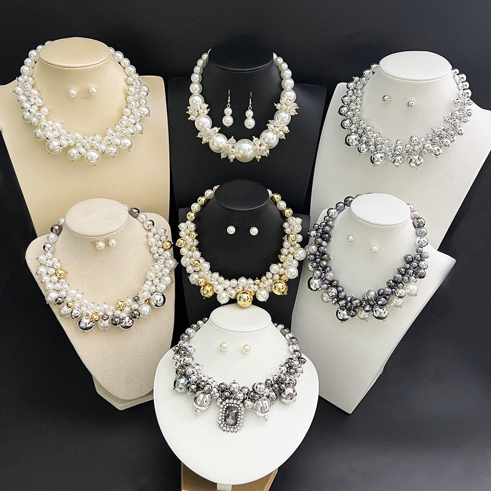 Vintage European & American Style Exaggerated Pearl Banquet Necklace