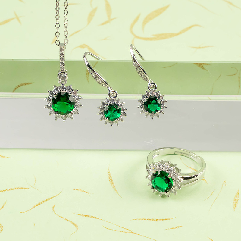 3-Piece Set Ring Earrings Jewelry European & American Style Necklace thumbnail 4