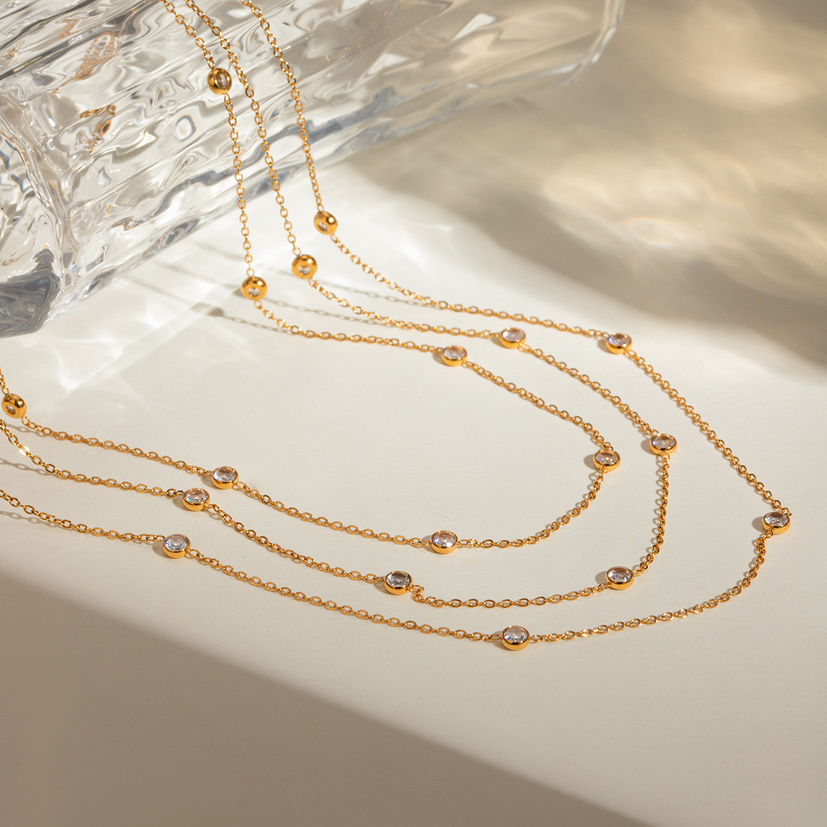 Instagram Style Stainless Steel 18K Gold Plated European & Necklace thumbnail 4