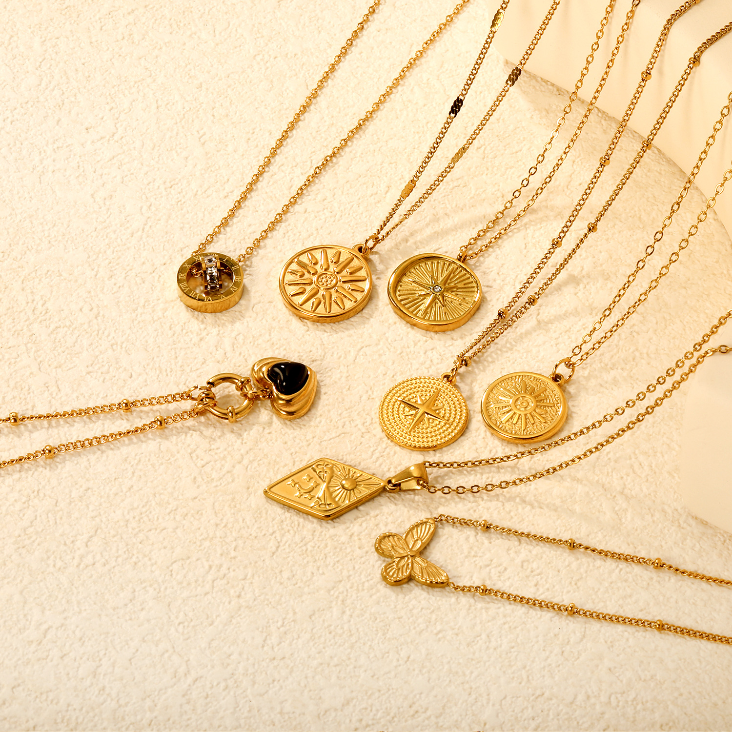 18K Gold Plated Vintage French Style Star Necklace