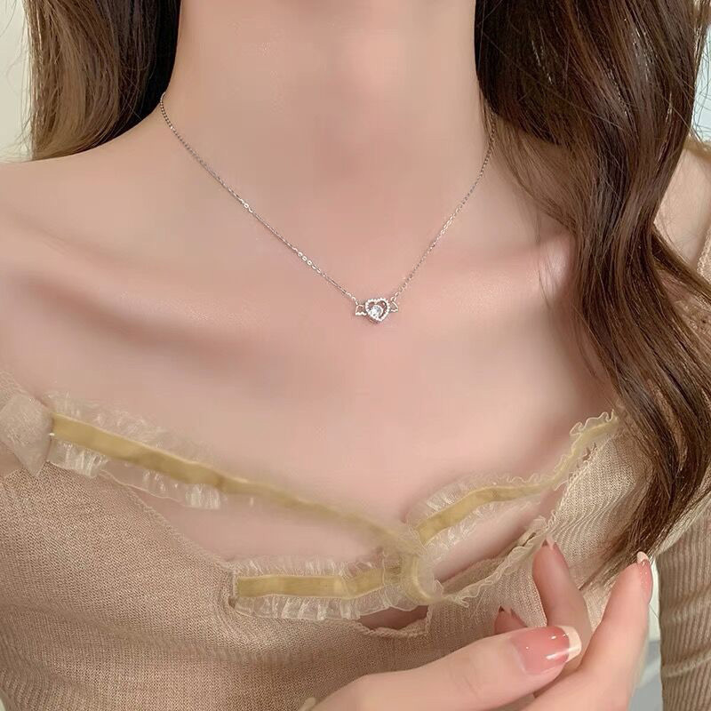 925 Silver Sterling Luxury Unique Heart Necklace thumbnail 3