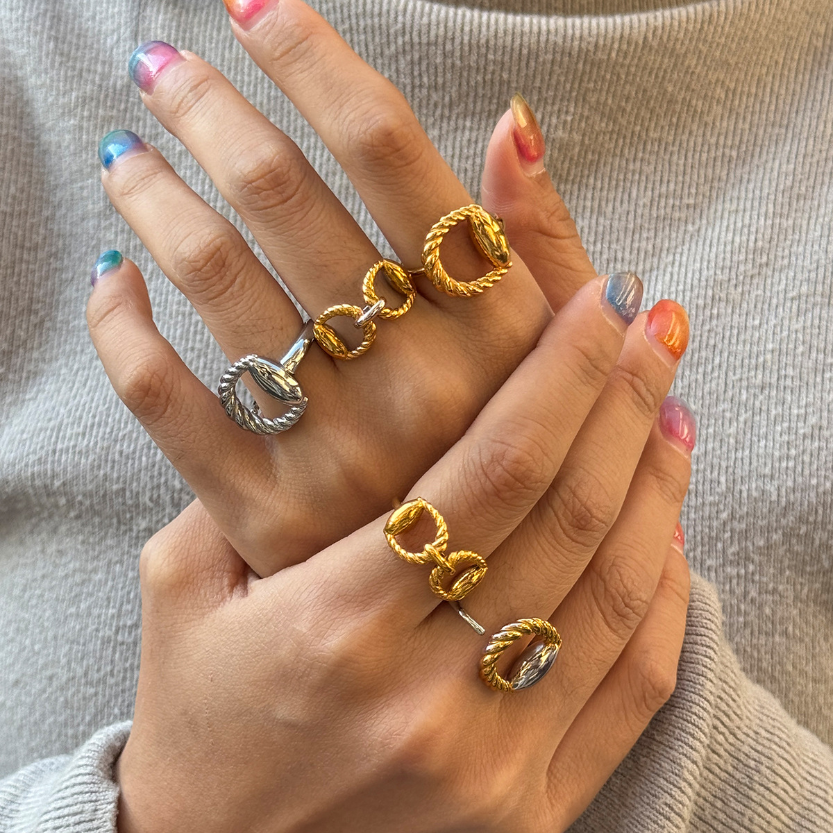 Stainless Steel Open Ring - view 2