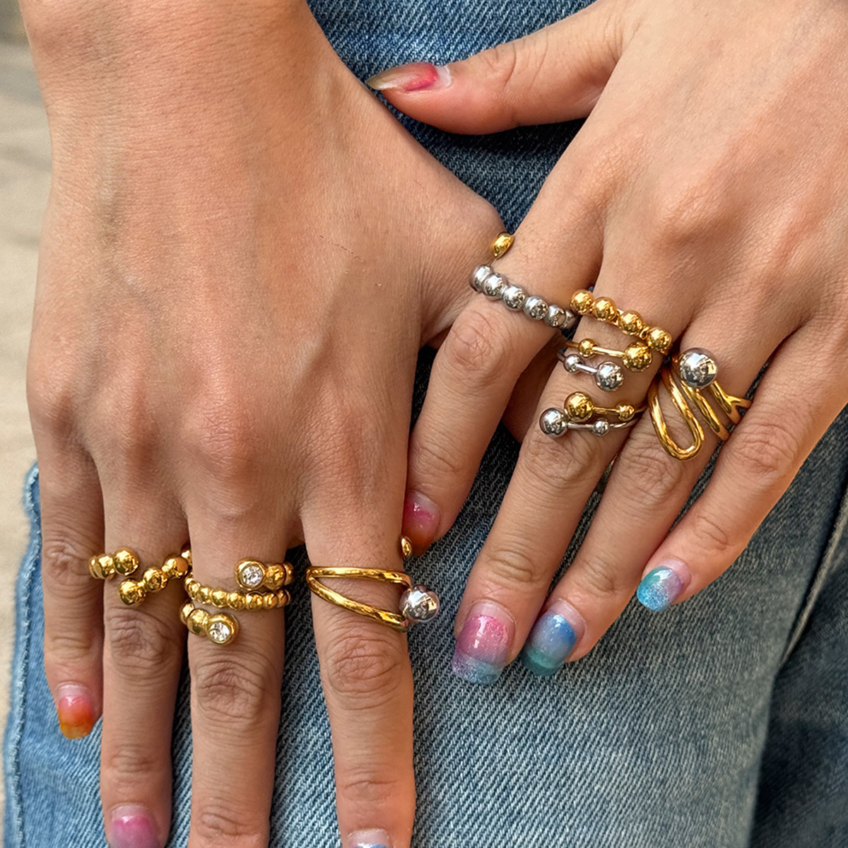 Stainless Steel Adjustable Open Ring thumbnail 3