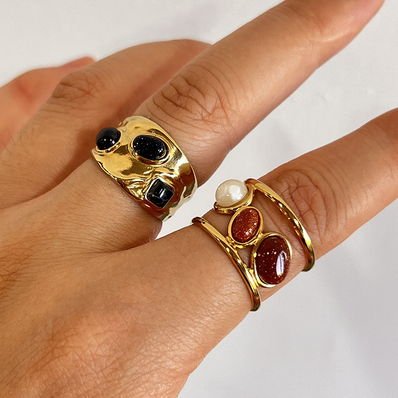 Stainless Steel Titanium French Style Ring