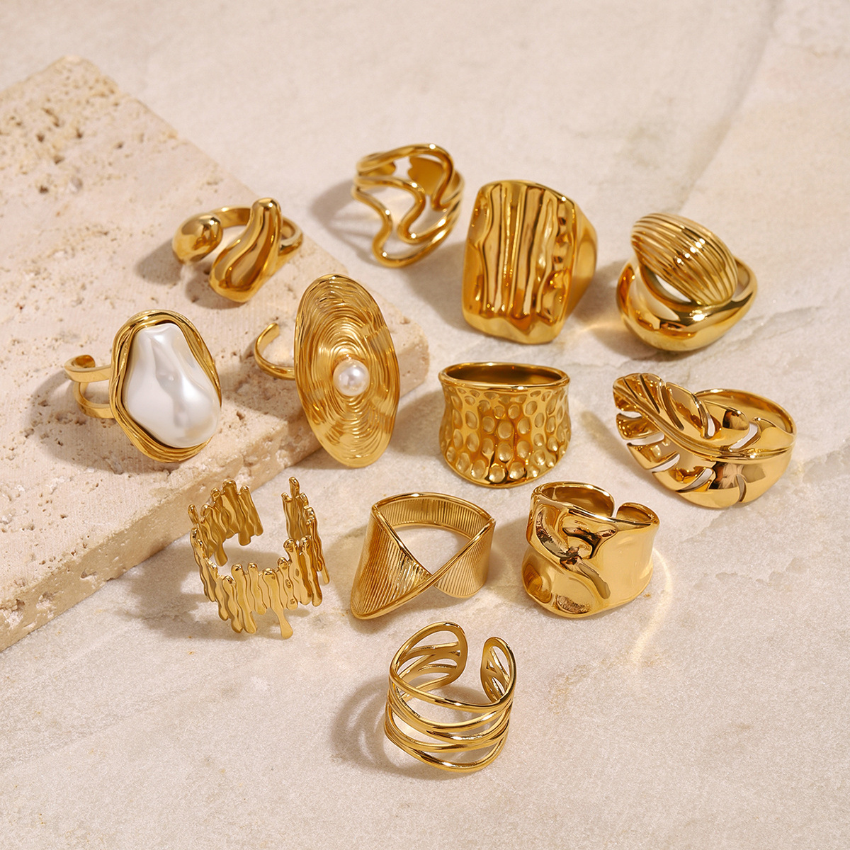 Stainless Steel Premium Titanium Unique Pearl Ring thumbnail 4