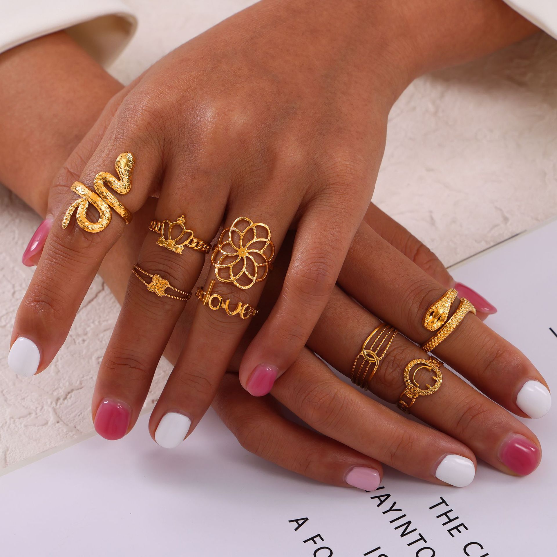 Titanium Steel Geometric Minimalist Unique Ring