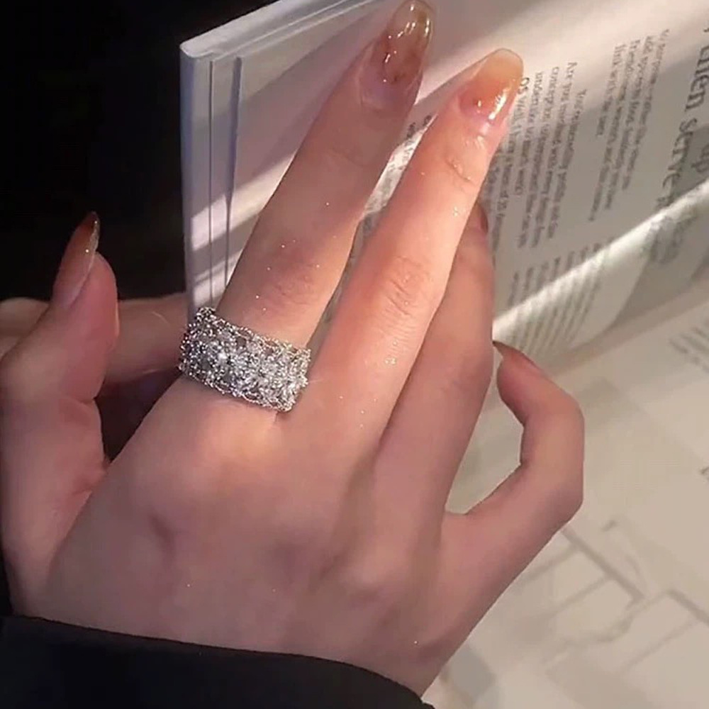 Premium Open Minimalist Zircon Flower Ring