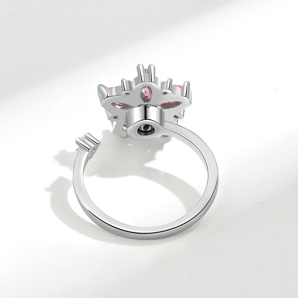Luxury Unique Zircon Flower Ring thumbnail 4