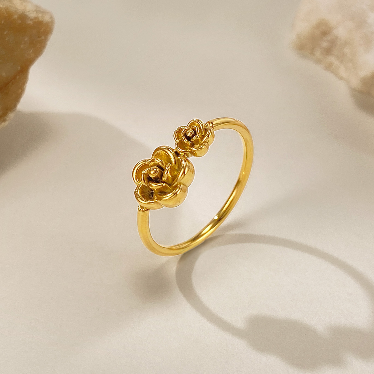 Stainless Steel Premium Titanium Vintage Luxury Unique Flower Ring thumbnail 4