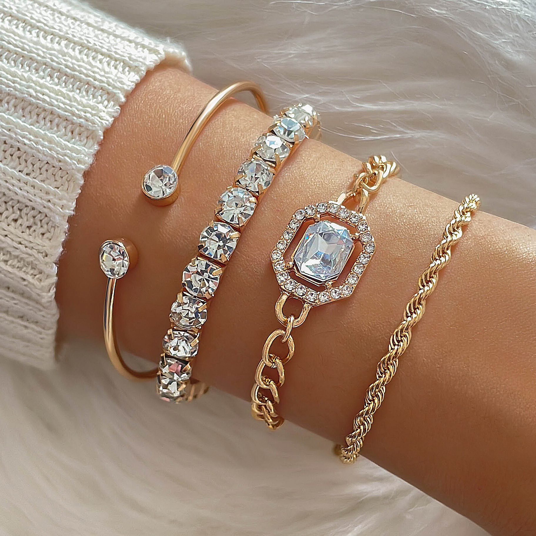 Bracelet Vintage European & American Style Exaggerated Flower Ring - view 2