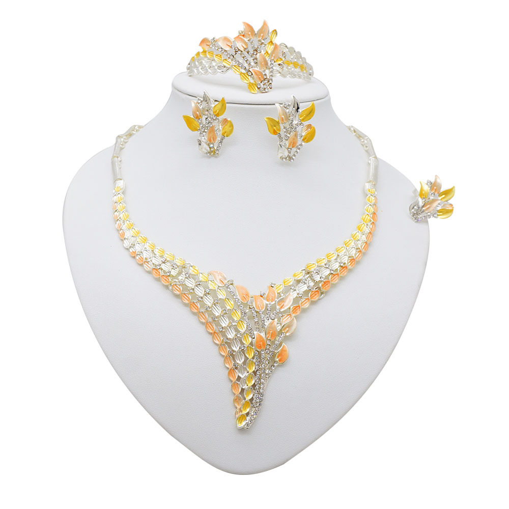 4-Piece Ring Necklace Earrings Bracelet Jewelry Set thumbnail 5