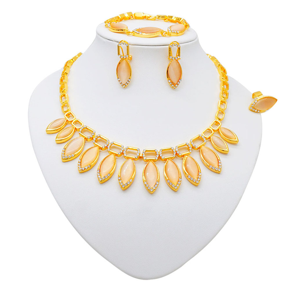 Alloy Necklace Cat Eye Jewelry Set thumbnail 4