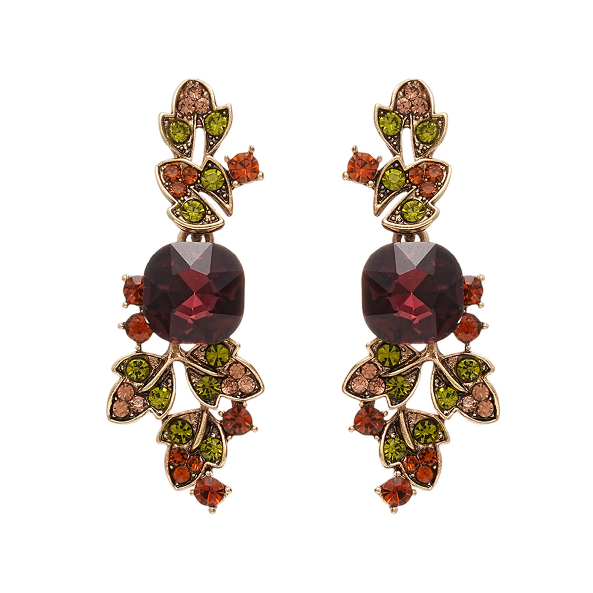 Premium Royal Style Necklace Minimalist Vintage Luxury Leaf Jewelry Set thumbnail 5